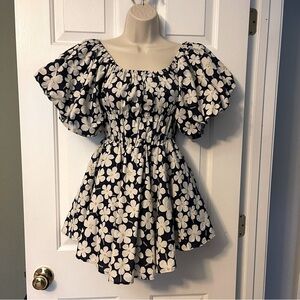 Altar’d State Floral Puff Sleeve Mini Dress - Size XS